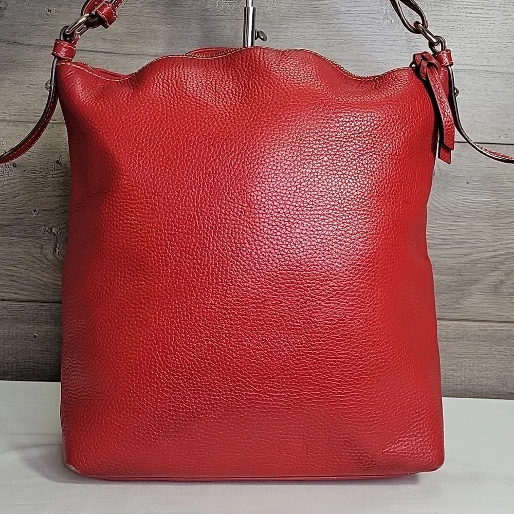 Large Dooney & Bourke Red Pebble Leather Women's Bag